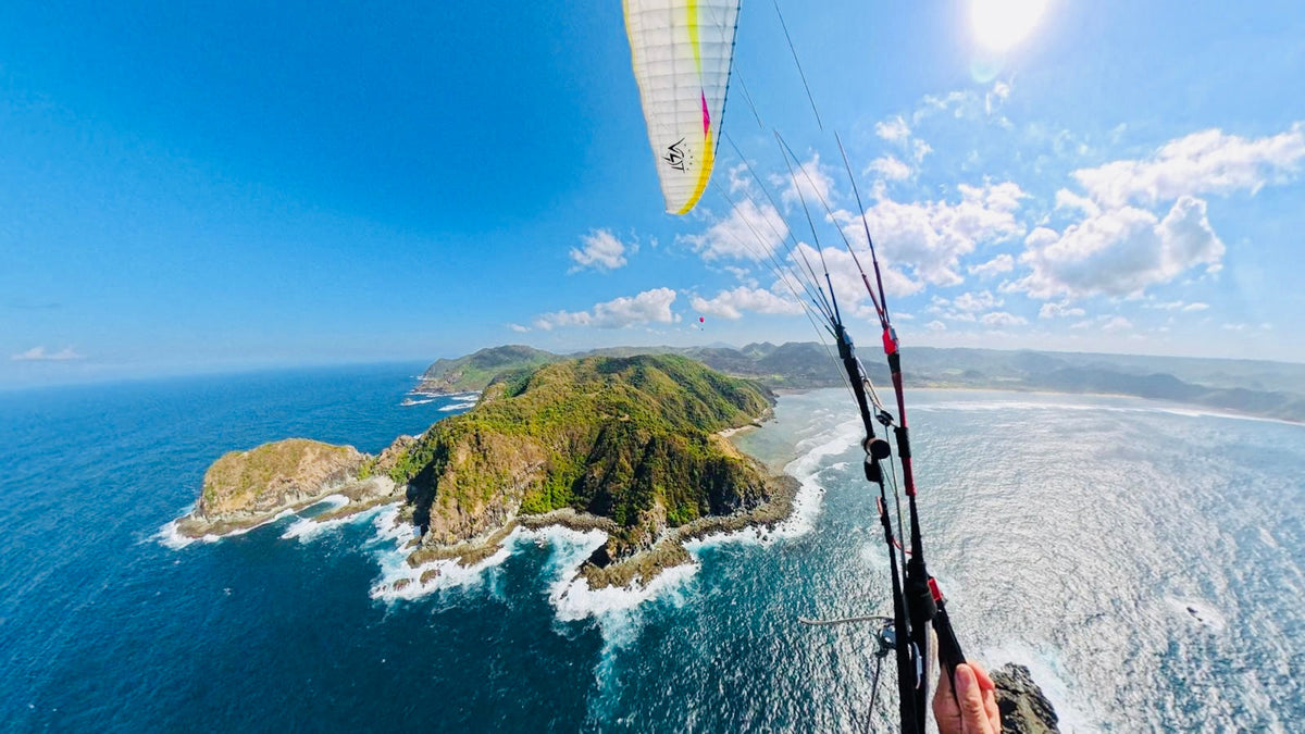 Paragliding landscape in Lombok, Indonesia